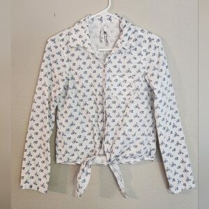 Seven7 Women's Button Up Tie Front Blouse Size XS